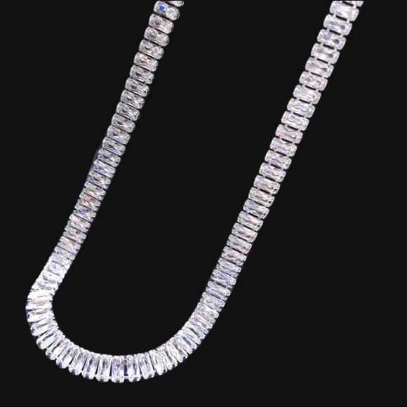 Lab Diamond Tennis Necklace The Larynah - Picture 3 of 14